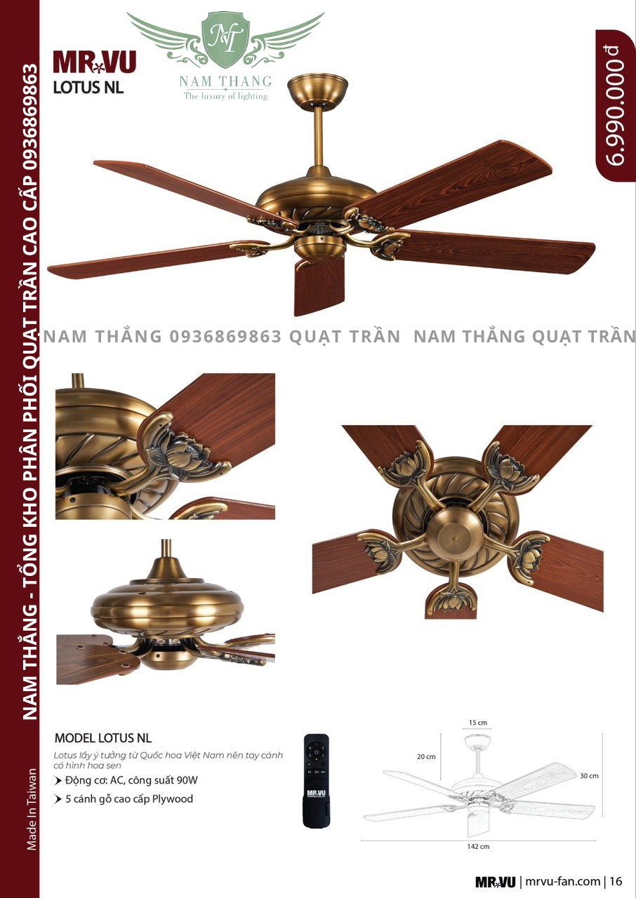 Quạt trần MR Vũ LOTUS NL