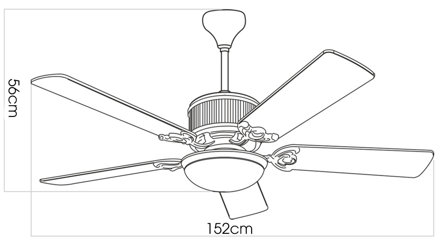 Quạt trần 5 cánh gỗ CN -Kaiyo OKA181BA