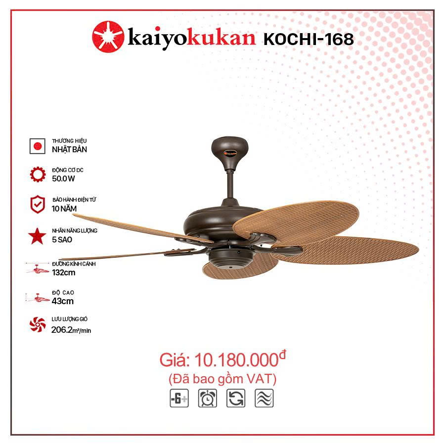 Quạt trần KAIYOKUKAN KOCHI 168