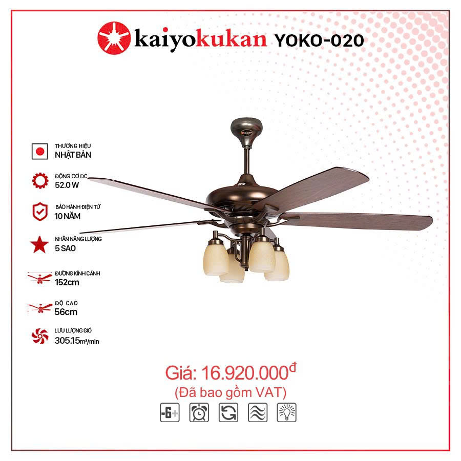 Quạt trần KAIYOKUKAN YOKO 020