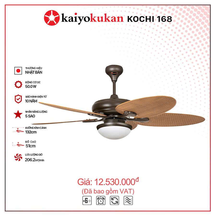 Quạt trần KAIYOKUKAN KOCHI 168