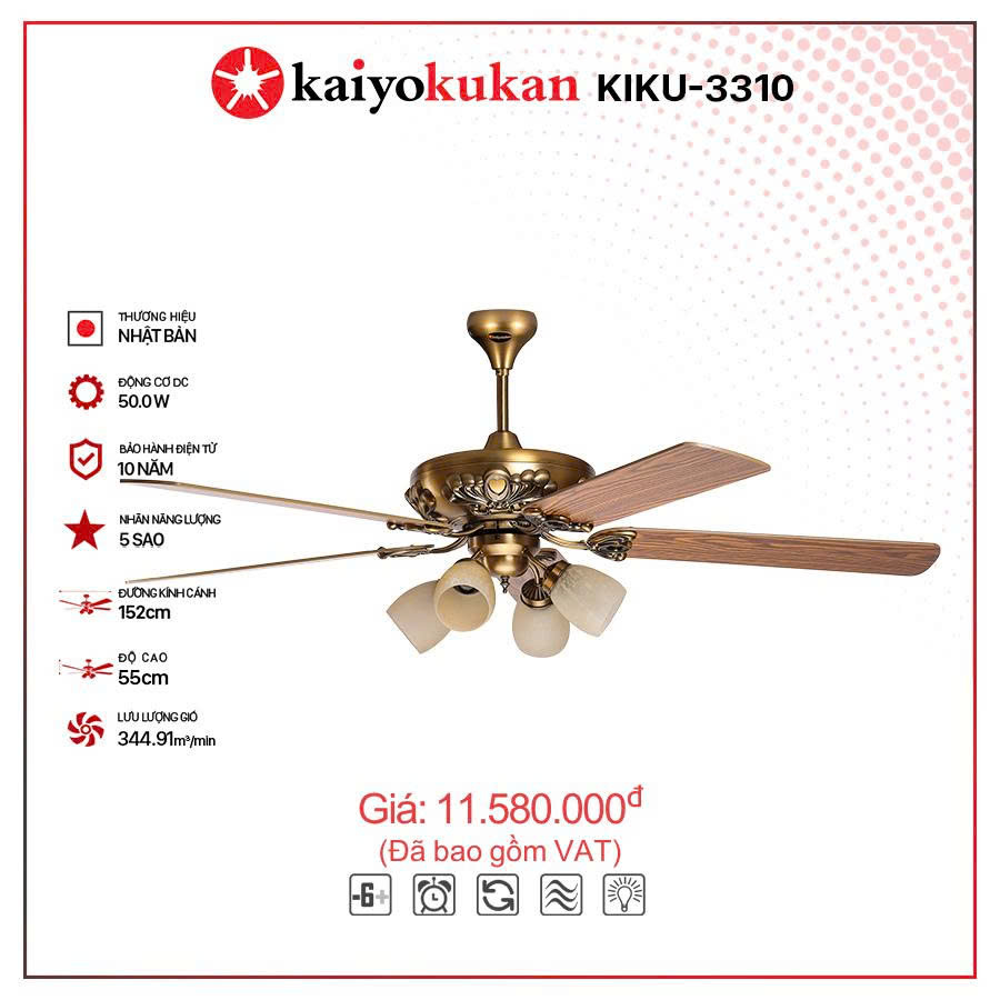 Quạt trần KAIYOKUKAN KIKU 3310