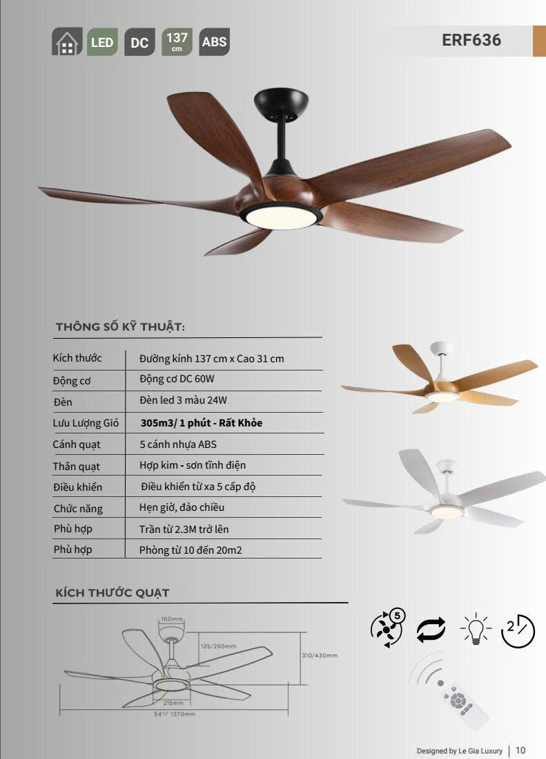 Quạt trần đèn EUROFAN  636