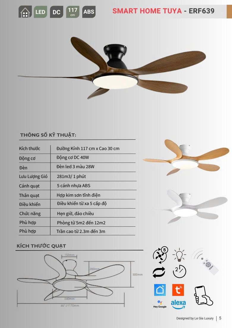 Quạt trần đèn EUROFAN  639