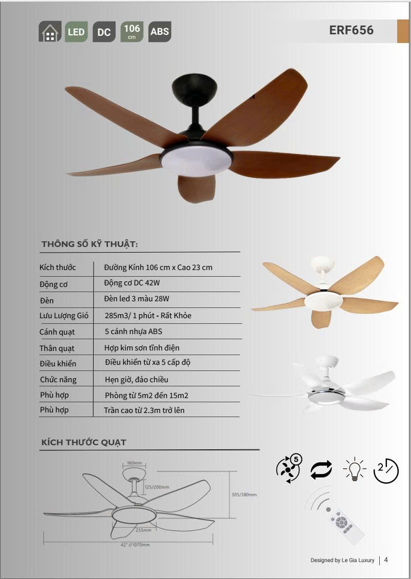 Quạt trần đèn EUROFAN  656
