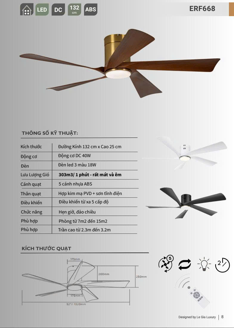 Quạt trần đèn EUROFAN  668