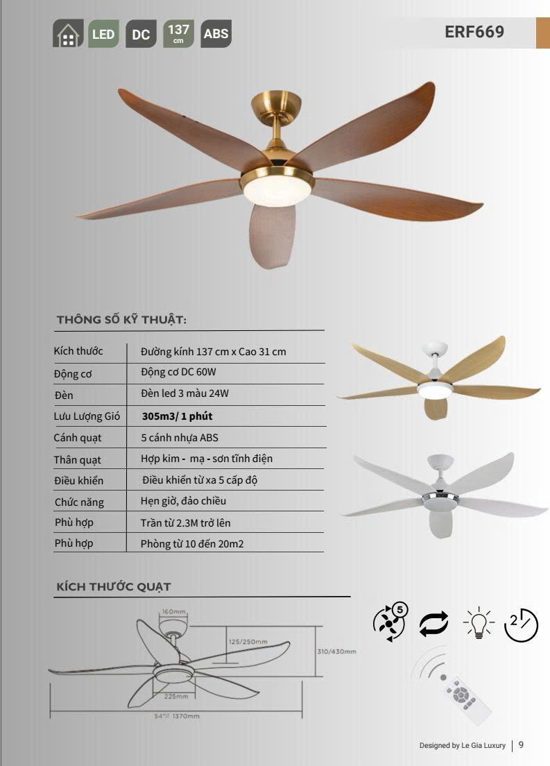Quạt trần đèn EUROFAN  669