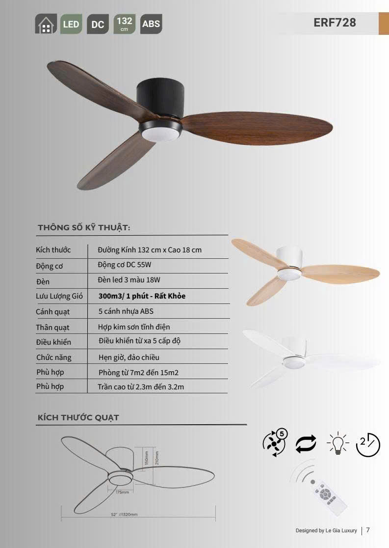Quạt trần đèn EUROFAN  728