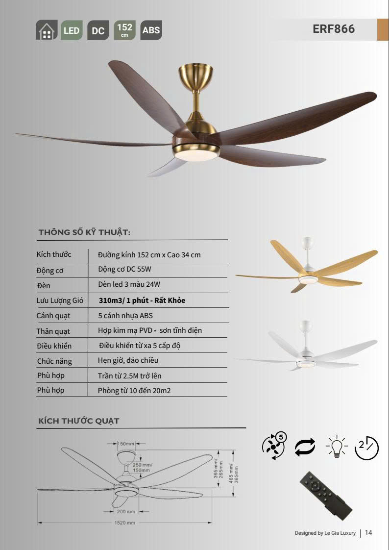 Quạt trần đèn EUROFAN  866