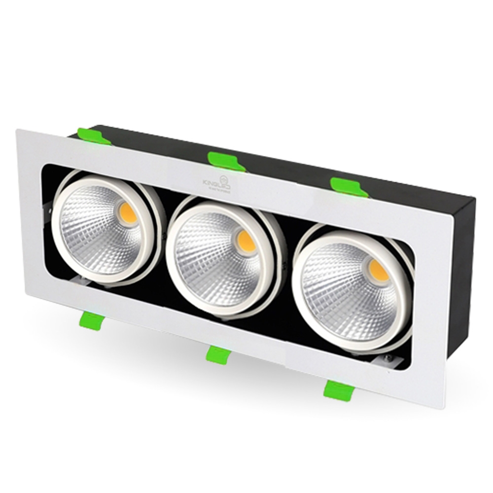 Đèn led hộp âm trần rọi Topaz 3x10w,đơn sắc Kingled.
