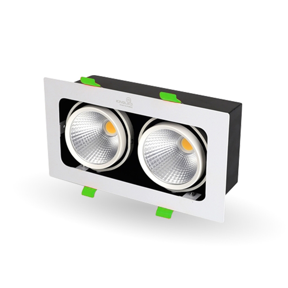 Đèn led hộp âm trần rọi Topaz 2x10w,đơn sắc Kingled.