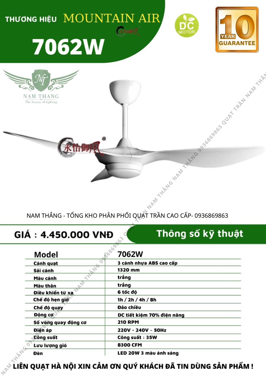 Quạt trần Mountain Air 7062W