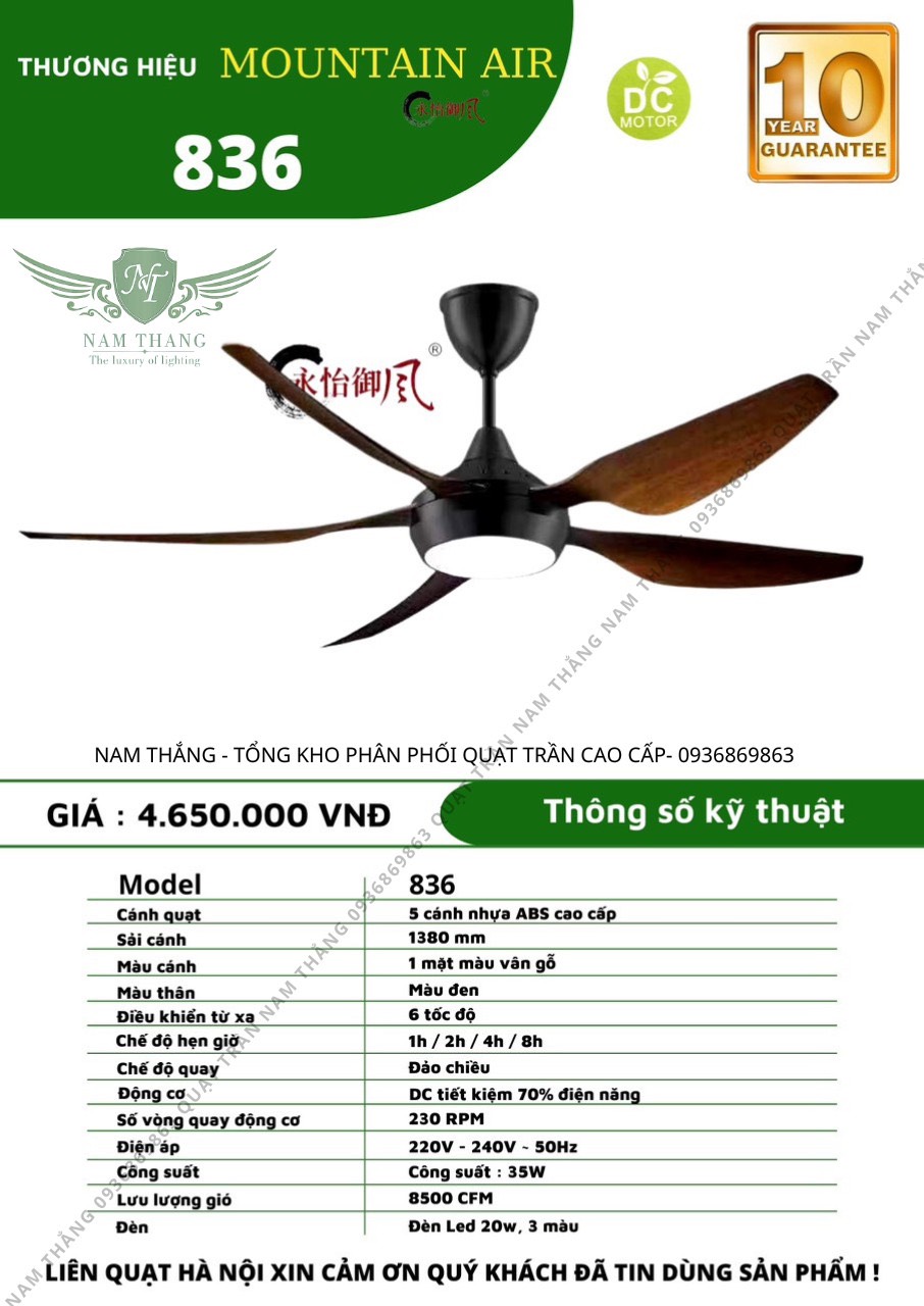 Quạt trần Mountain Air 836