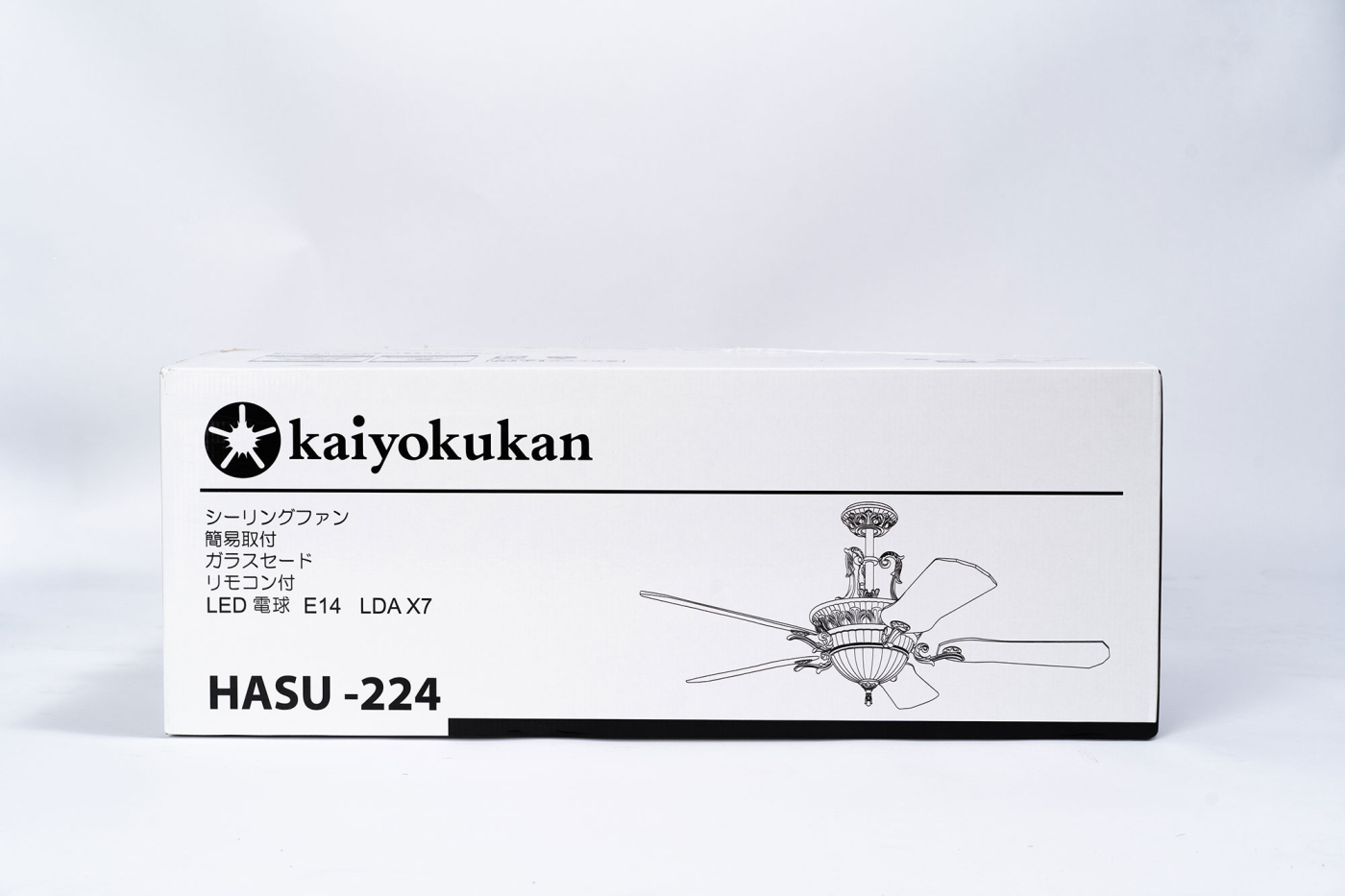 Quạt trần 5 cánh gỗ TN thân mạ vàng -Kaiyo 224Gold