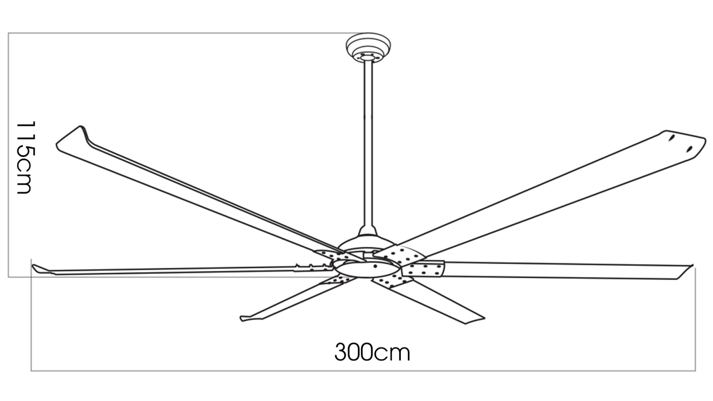 Quạt trần công nghiệp 6 cánh - Kaiyokukan TOCHI 120 SILVER