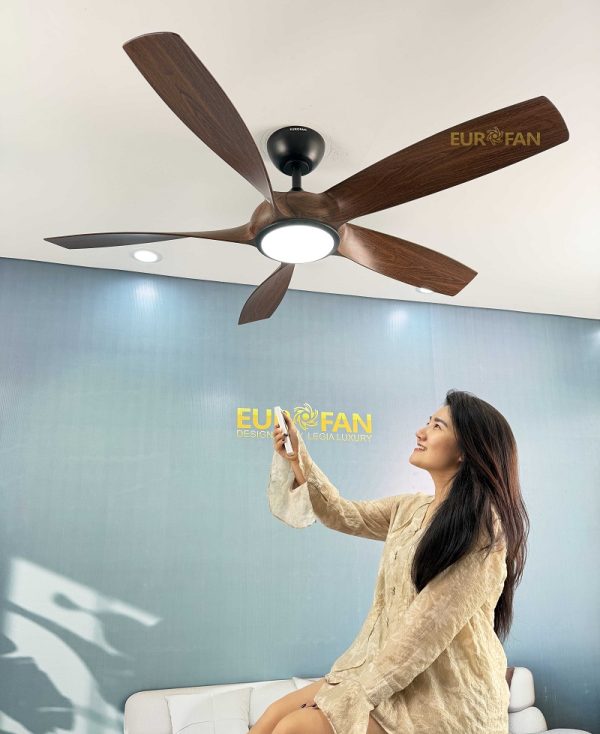 Quạt trần 5 cánh nâu gỗ Eurofan 636G