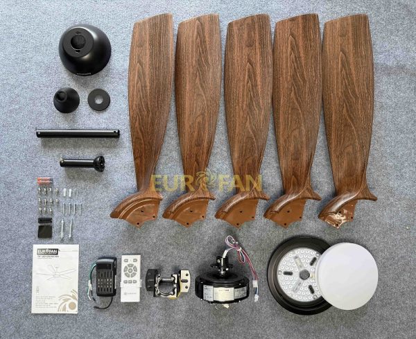 Quạt trần 5 cánh nâu gỗ Eurofan 636G
