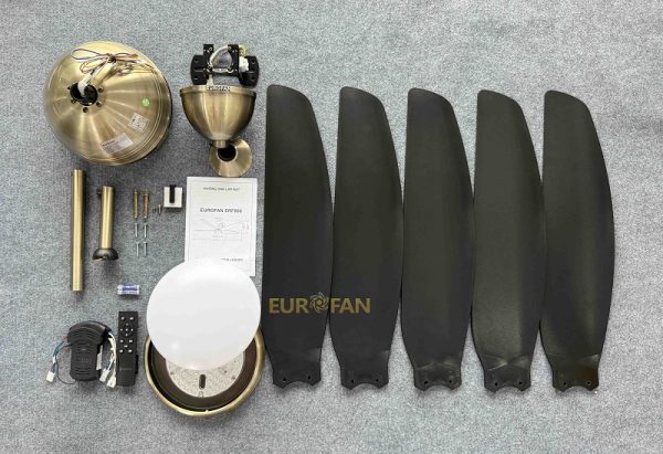 Quạt trần 5 cánh xanh đen Eurofan 655D