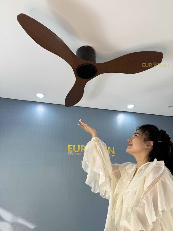 Quạt trần 3 cánh nâu gỗ, ko đèn Eurofan 666G
