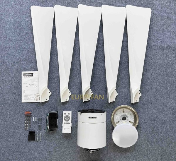 Quạt trần 5 cánh trắng, cổ ngắn Eurofan 668MV