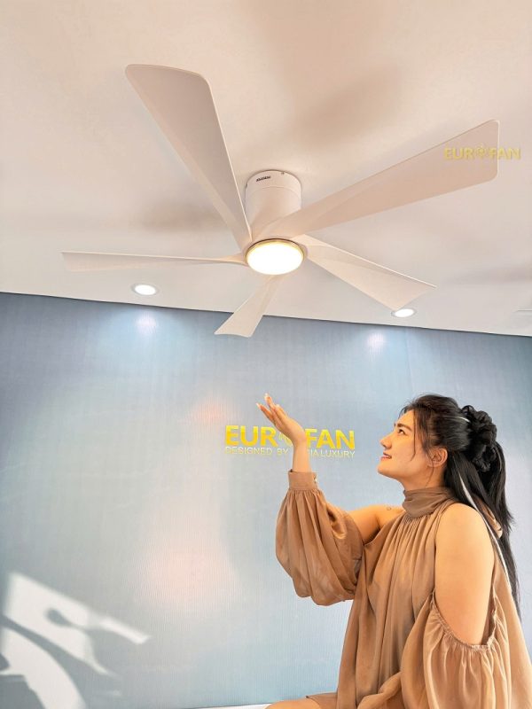 Quạt trần 5 cánh trắng, cổ ngắn Eurofan 668MV