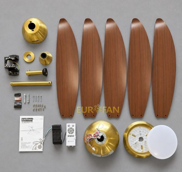 Quạt trần 5 cánh nâu Eurofan 669MV