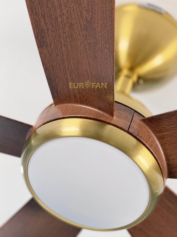 Quạt trần 5 cánh nâu vân gỗ -EUROFAN 866T