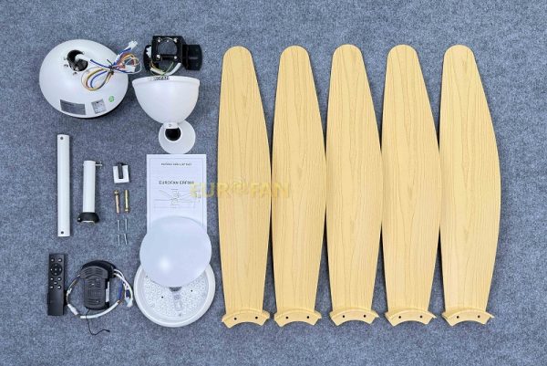 Quạt trần 5 cánh vàng vân gỗ -EUROFAN 866V