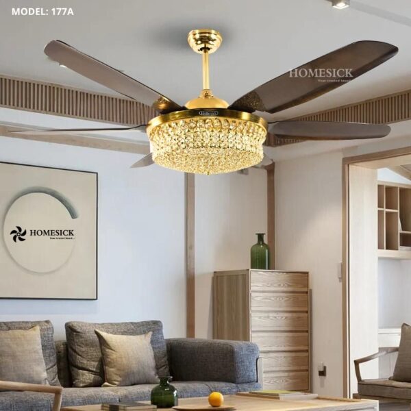 Quạt trần pha lê 6 cánh Homesick 178A