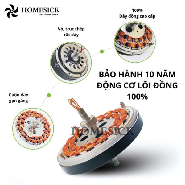 Quạt trần 5 cánh gỗ cẩm lại thân mạ vàng 24K MANTRA ROYAL 197