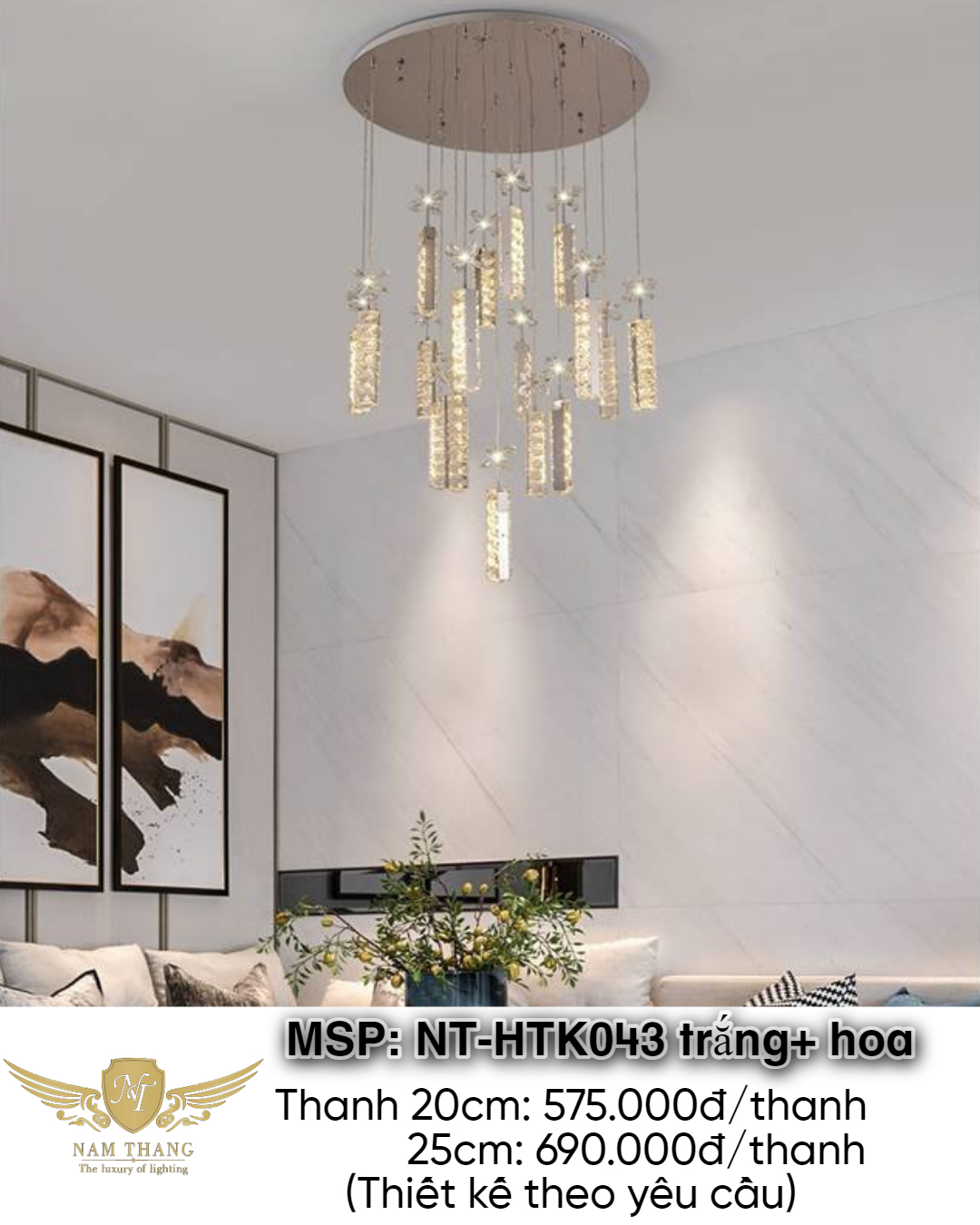 Đèn thả thông tầng NT-HTK043 Trắng